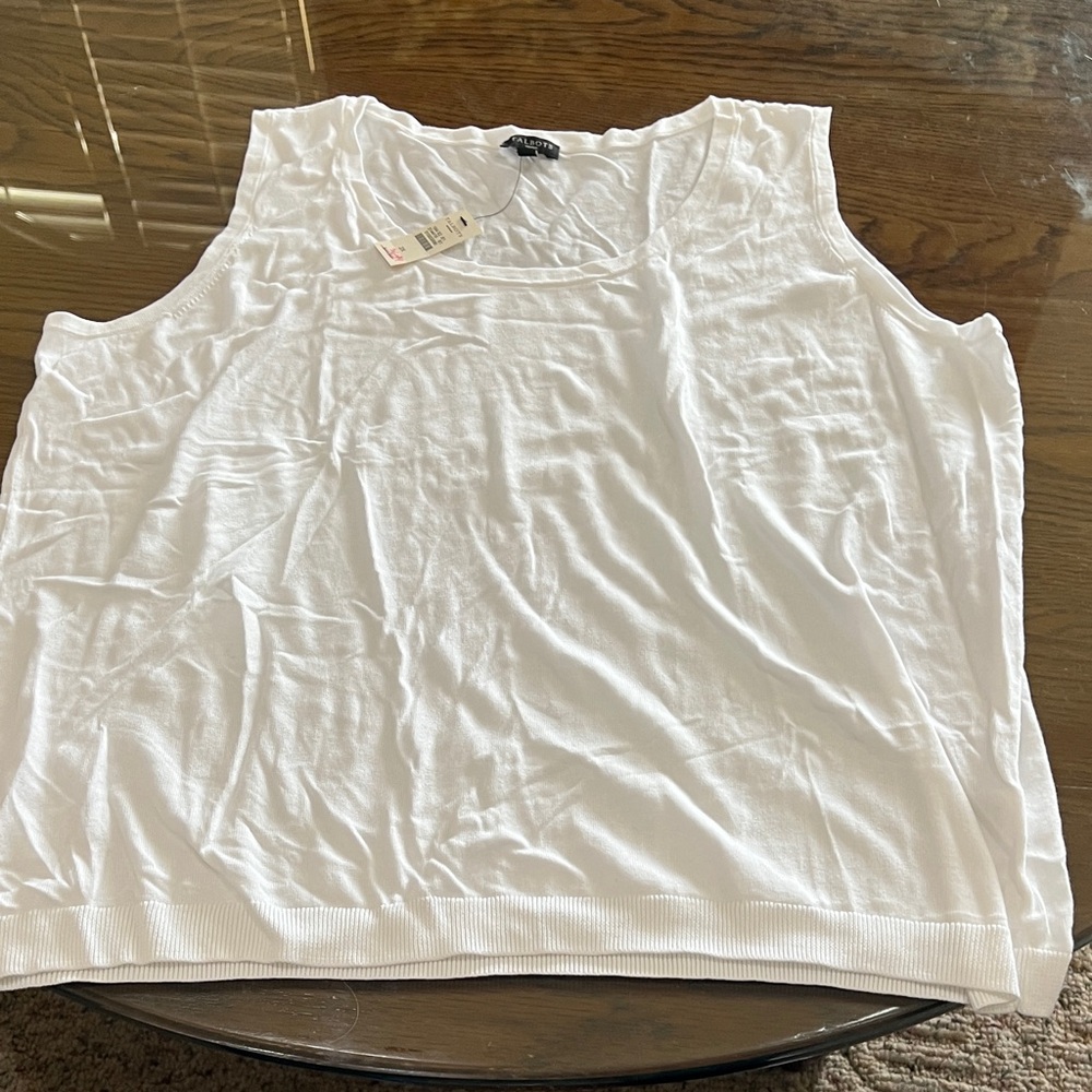 Talbots Classic knit White Tank Top NWT